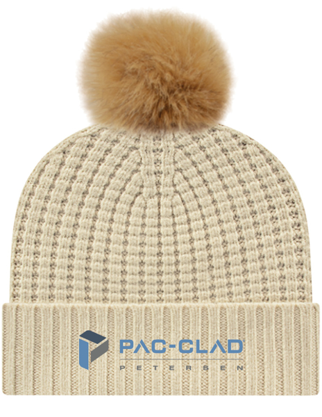Picture of Premium Waffle Knit Cap with Cuff & Pom