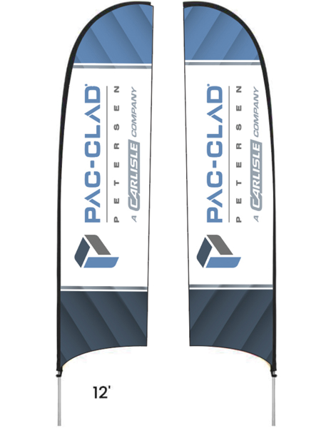Picture of 12' Premium Concave Flag - Double Sided with Poles and Ground Stake